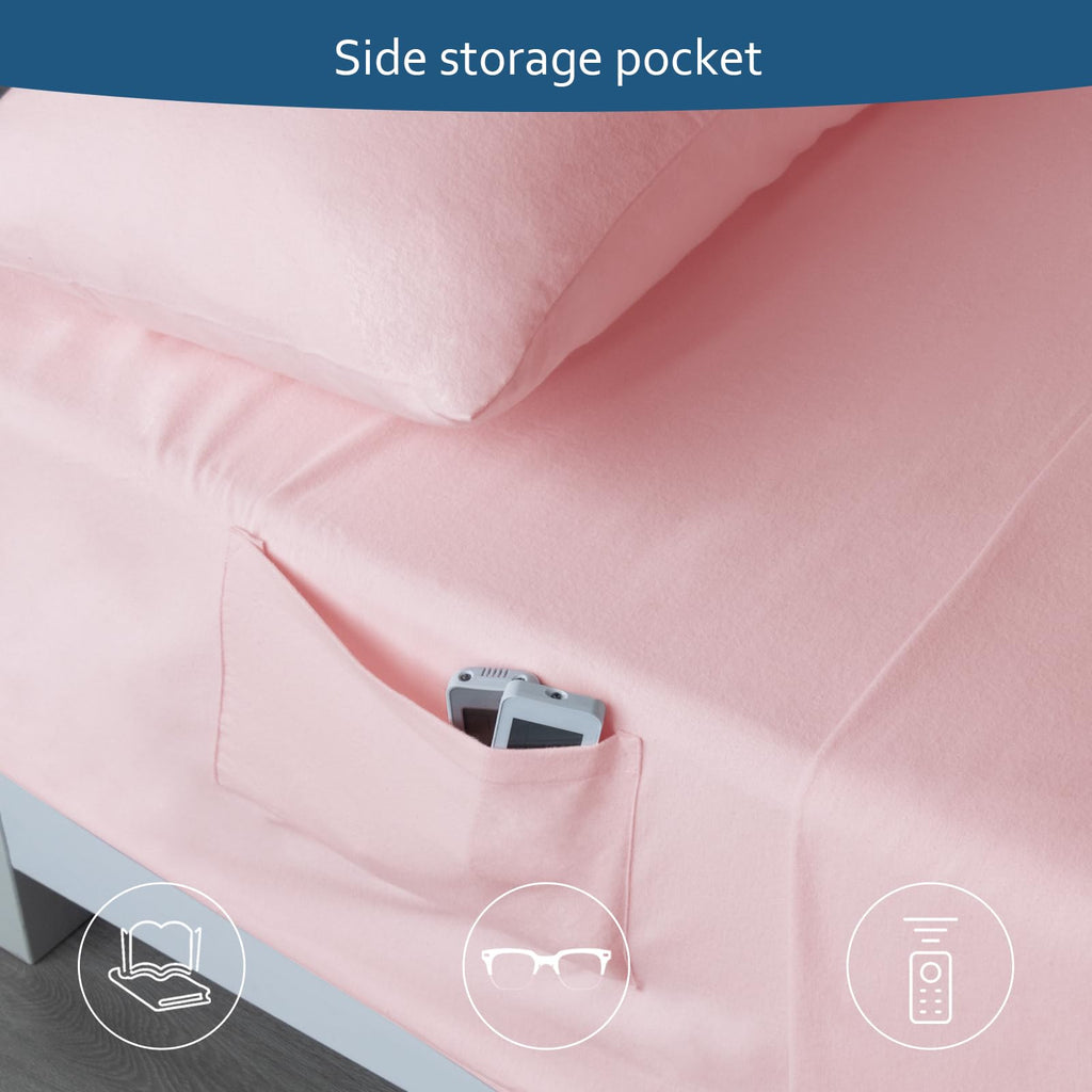 Flannel Sheets Flannel Sheet Set Pink, Premium Brushed