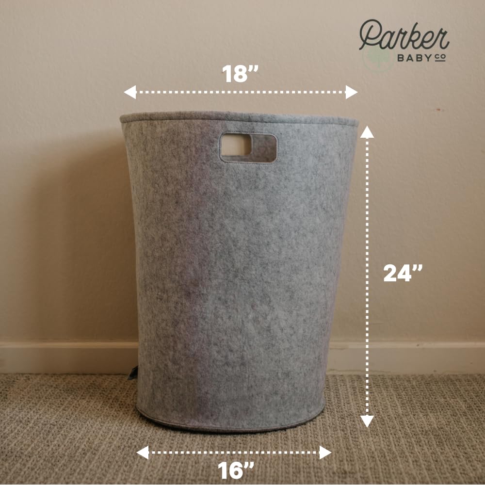 Large Felt Nursery Laundry Hamper & Storage Basket - Gray