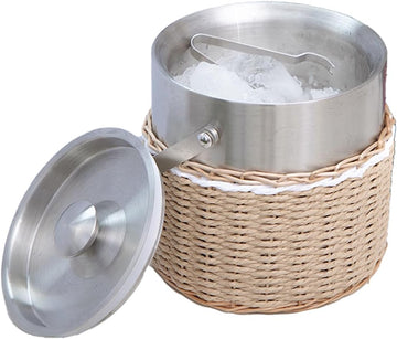 Handwoven 3L Insulated Ice Bucket with Lid and Ice Tongs