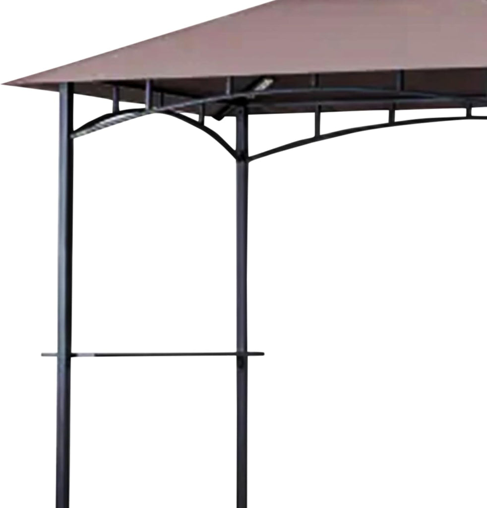Four Seasons Courtyard BBQ Grill Gazebo with LED Lights, 2 Glass Shelves