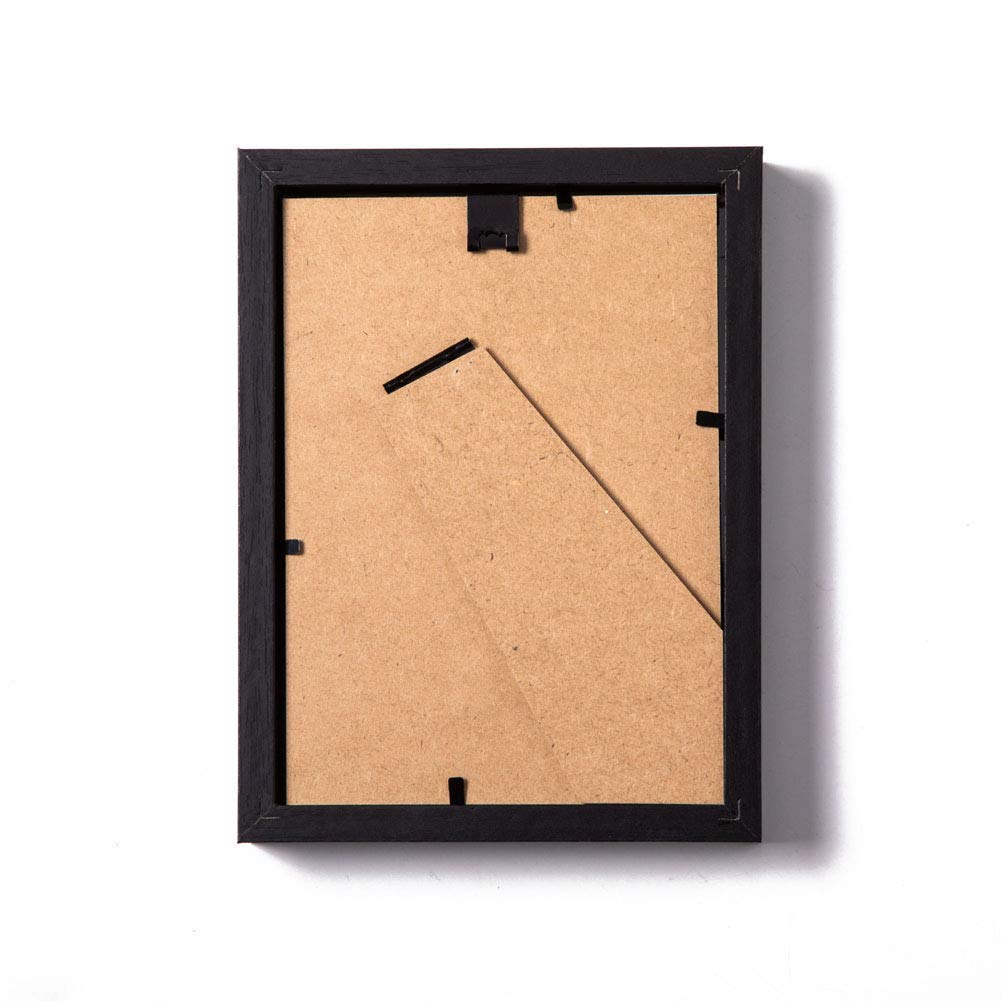 5x7 Shadow Box 3D Picture Frame, Wood & Real Glass, 2 Pack, Black