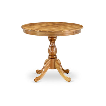 West Furniture AMT-ANA-TP Antique Dining Room Table - a Round Kitchen Table Top with Pedestal Base, 36x36 Inch