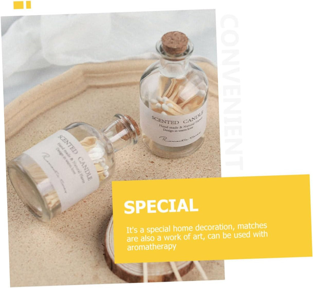 Aroma Candle Match Jar Set Decorative Glass Matches Holder Decor Candle Lovers and Weddings