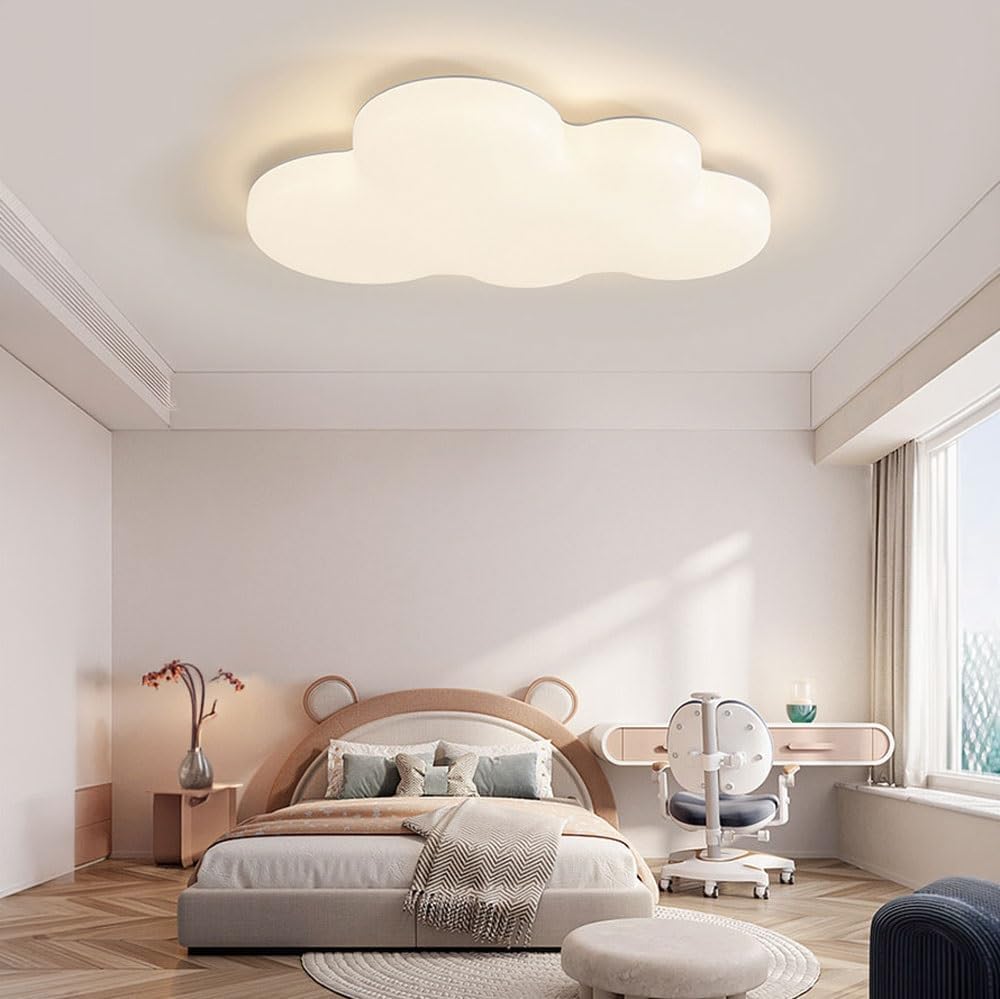 Cloud Ceiling Light LED Ceiling Lamp, Flush Mount Light Fixture, 60cm 58W Color Changeable LED, Milk White PE