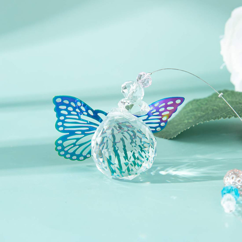 Set of 3 Crystals Ball Prisms Suncatchers Hanging Ornament Crystal Butterfly Suncatchers with Clear Crystal Ball for