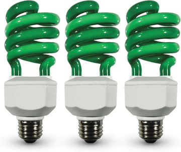 Spiral Colored CFL Light Bulb Green 23W E26 Medium Base 3 Pack