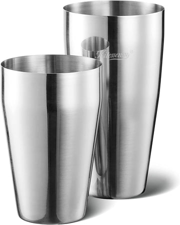 Cocktail Shaker Set, 2-Piece Boston Shaker Set for Drink Mixing, Premium 18/8 Stainless Steel Martini Shaker for