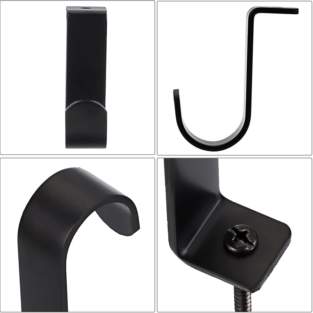 3Pcs Ceiling Mount Curtain Rod Brackets, Metal Single Ceiling Curtain Rod Holder for 5/8-1 Inch Rod, Sturdy Curtain Rod