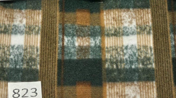 Polar Fleece, Plaid Fleece, Checkered Printed Fabric / 60" Wide/Sold by The Yard (Olive 823)