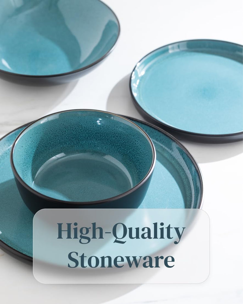 32 Piece Dinnerware Sets for 8 - Modern Style Stoneware Dinnerware Set