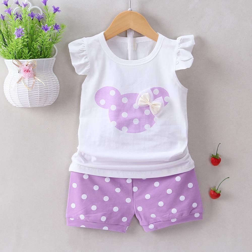 Baby Girl Clothes Outfits Short Sets 2 Pieces with T-Shirt + Short Pants