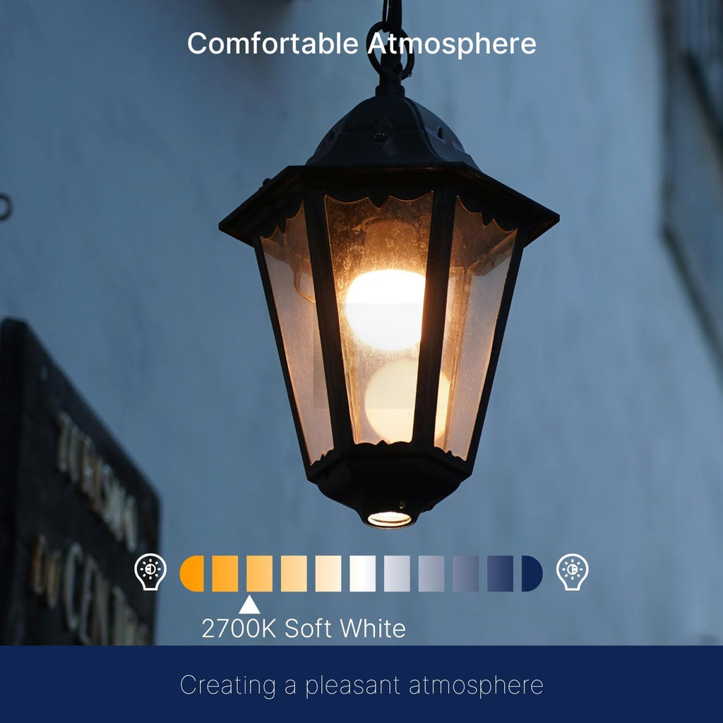 Dusk to Dawn Outdoor Sensor A19 LED Edison Bulbs, 9W (60W Eqv.), 800LM,Vintage Filament E26 Base, Auto On/Off
