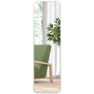 14"x47" White Full Length Mirror Aluminum Frame, 47" Long Full-Mirror Tall Dressing Mirror, Wall Mounted or Hanging