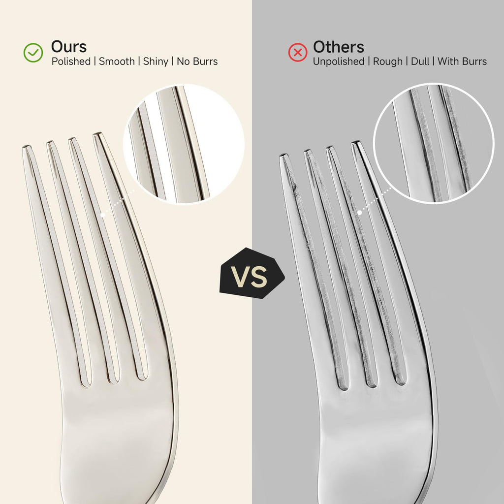 Silverware Set for 12, Premium 18/10 Stainless Steel 65 Piece Flatware, Quality Heavy Duty Cutlery Utensils, Mirror
