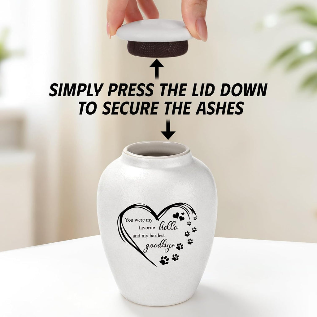 Pet Urns for Cats Dog Urns for Ashes 4.8" Pet Urn Ceramic Small Urns