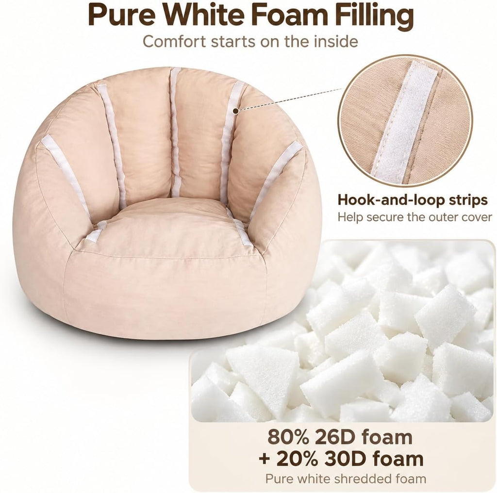 Small Bean Bag Chair for Kids, Children Mini Bean Bag Sack, Foam Filling, Includes Removable and Machine Washable
