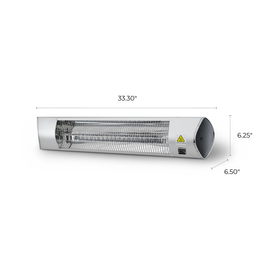 Wall Mouted Electric Outdoor Heater for Outdoor Patios or Decks, 3 Heat Levels, 1500W Instant Heating, 24h Timer