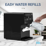 Portable Bullet Ice Maker, 24Lbs/24H, 10 Mins Fast Ice, Self-Dispensing Countertop Ice Machine with Self-Clean