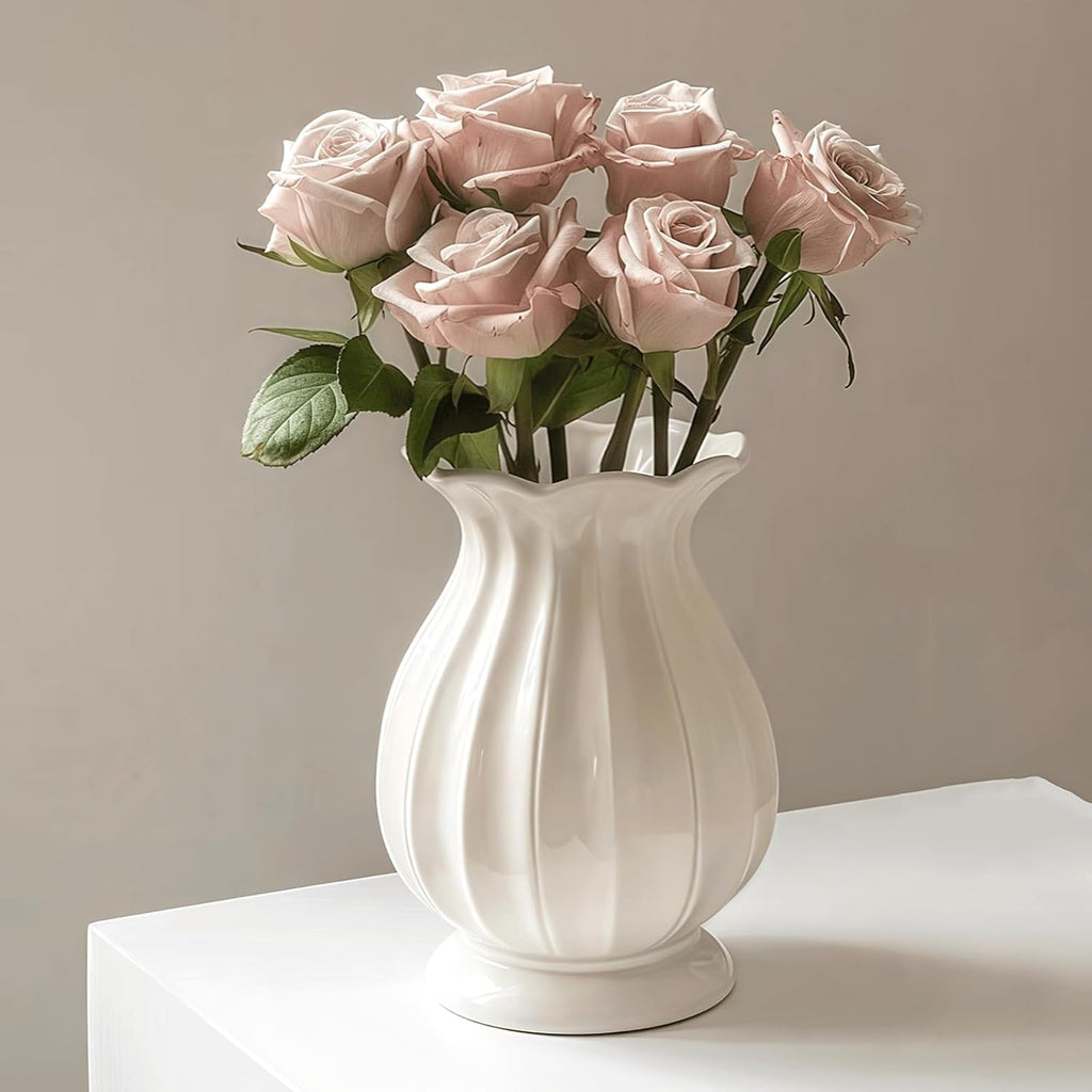 White Vase, Modern Ceramic Flower Vase
