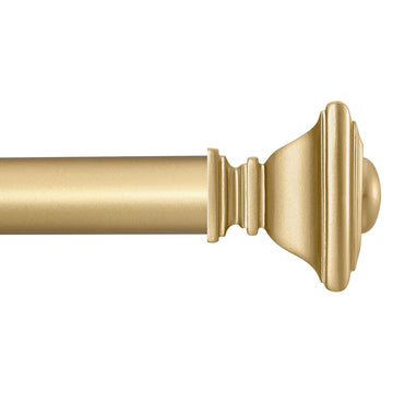 Gold Curtain Rods for Windows 72 to 144 Inch Heavy Duty Adjustable Length 1 Inch Diameter Window Curtain Rods for