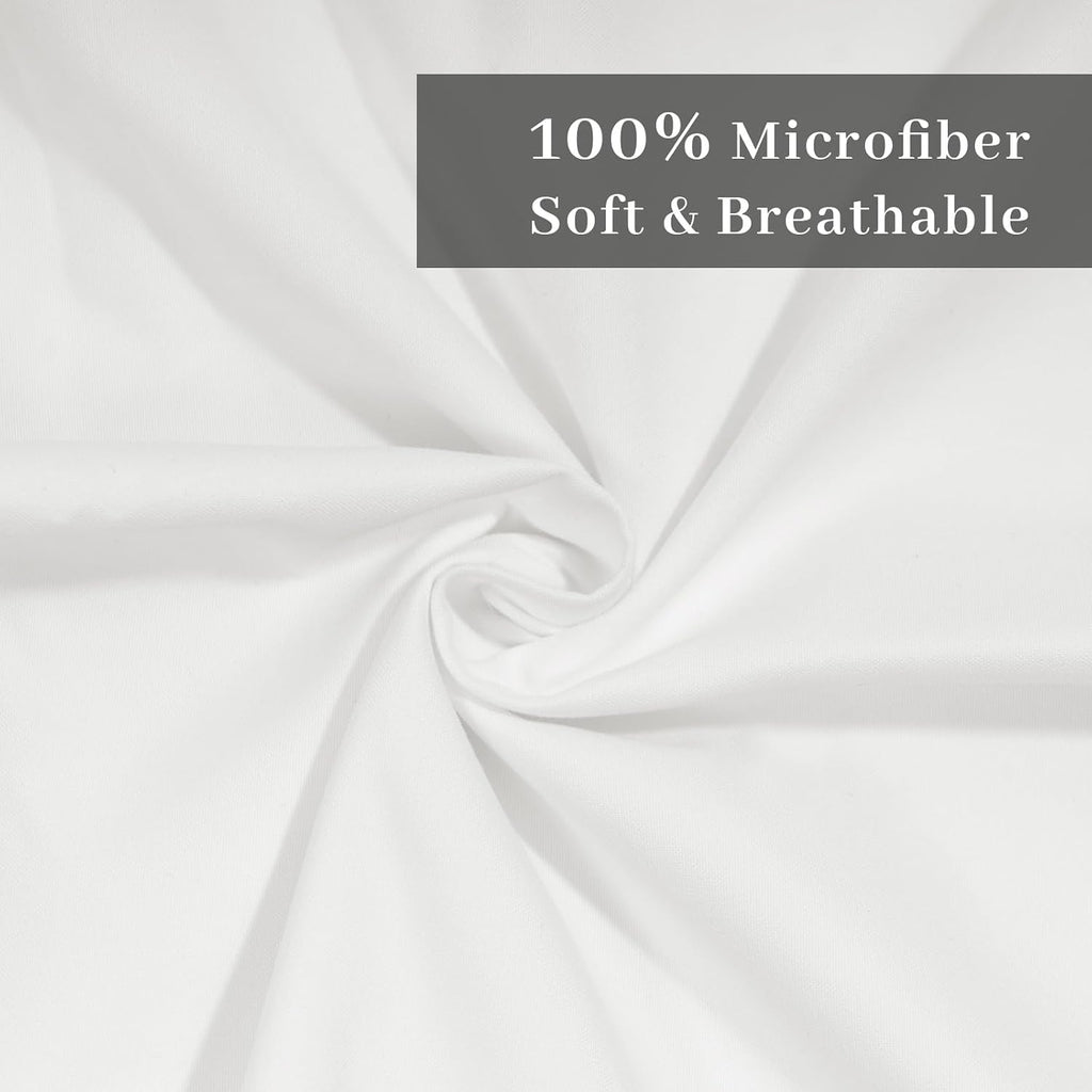 26x26 Euro Sham Covers，Ruffled Square White Euro Pillow Shams Covers Set of 2, 100% Brushed Microfiber 26x26 inches
