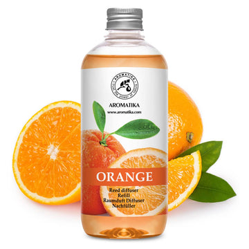 Orange Reed Diffuser Refill 17 Fl Oz (500ml) - Room Fragrance Diffuser with Natural Essential Orange Oil - Best for