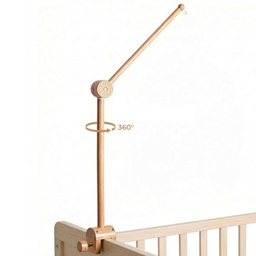 Baby Crib Mobile Arm - Wooden Baby Mobile Crib Holder Height Adjustable for Hanging Baby Crib Attachment Decor