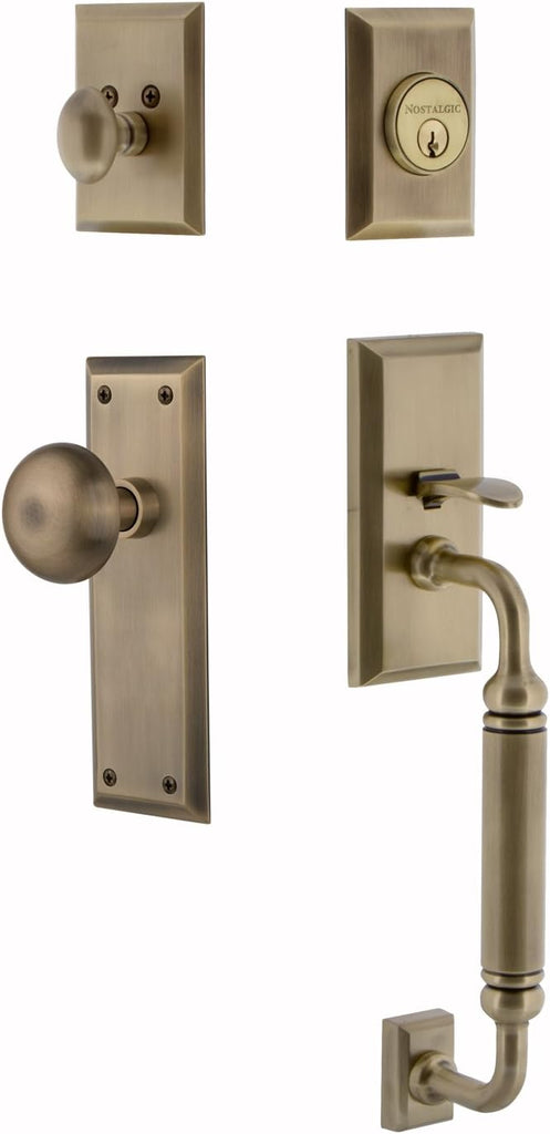 Warehouse New York C Grip Front Door Handle and Deadbolt Set - Door Handleset