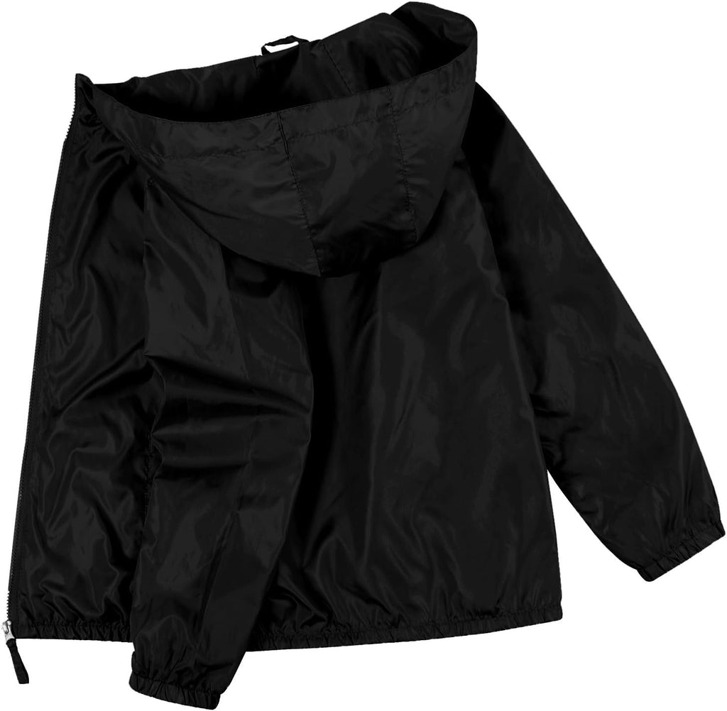 Boys Rain Jacket Lightweight Breathable Raincoat Waterproof Hooded Windbreaker For Kids