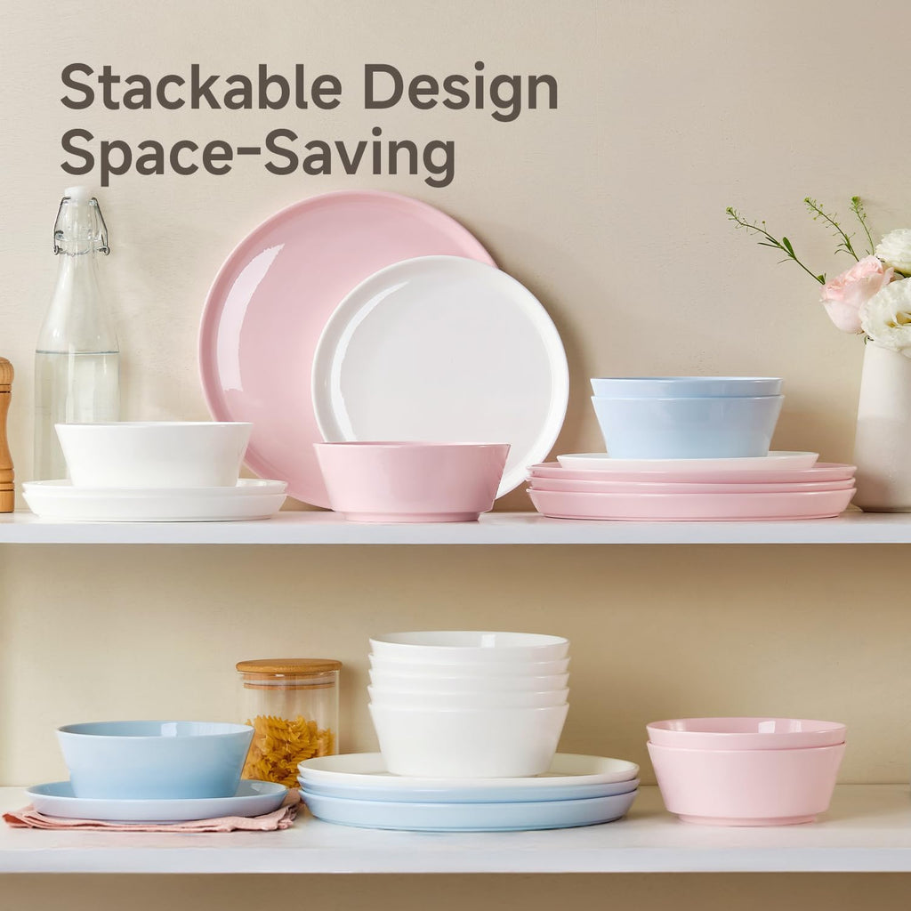 24-Piece Bone China Dinnerware Sets, Sky Blue