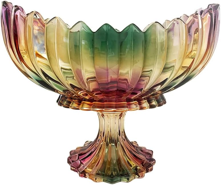 Crystal Glass Pedestal Footed Fruit Bowl Decorative Table Centerpiece | decorative bowls decor, footed table