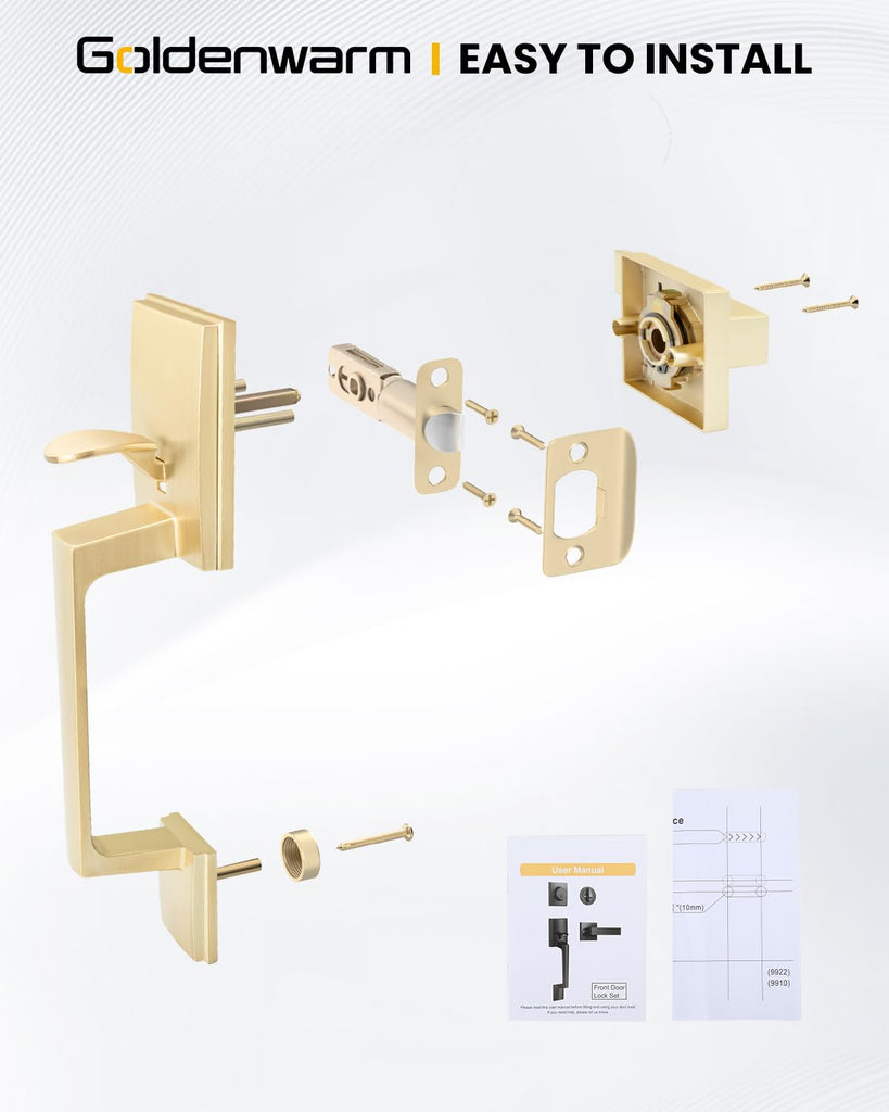 Gold Front Door Handle, Modern Front Door Handle Only