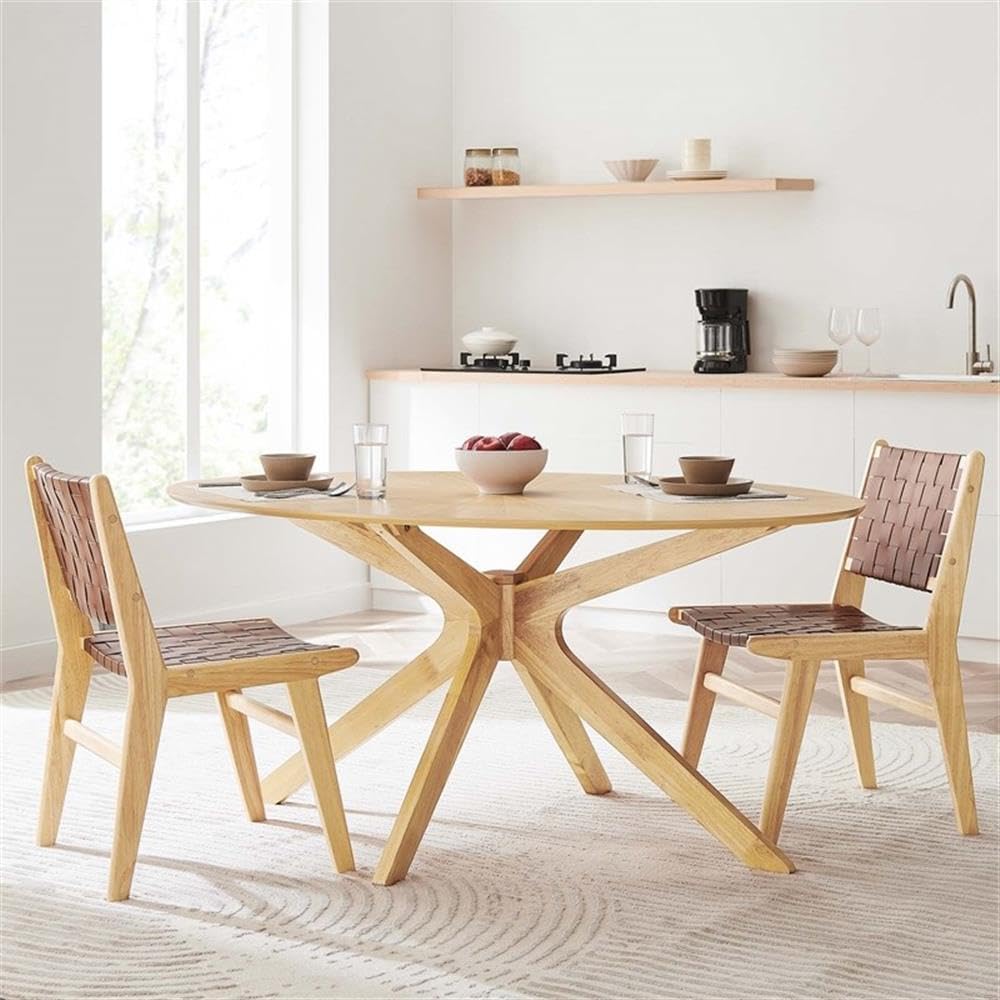 Crossroads 63" Oval Wood Dining Table, Oak