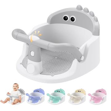 Bath Seat for Babies 6 Months & Up Sitting Up with Suction Cups, Grey