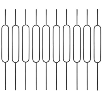 S05 Wrought Iron Balusters Set of 10 Decorative Metal Balusters for Decks Spiral Stair Railing 1/2-inch Hollow Single