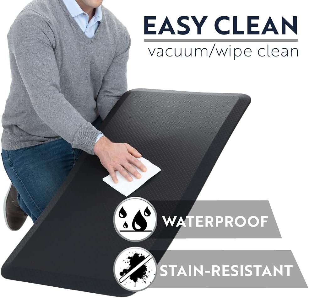 Anti Fatigue Mats Floor, Reduce Foot, Knee, Back Pressure, 3/4 Inch Thick Cushioned Ergonomic Mat, Waterproof Comfort