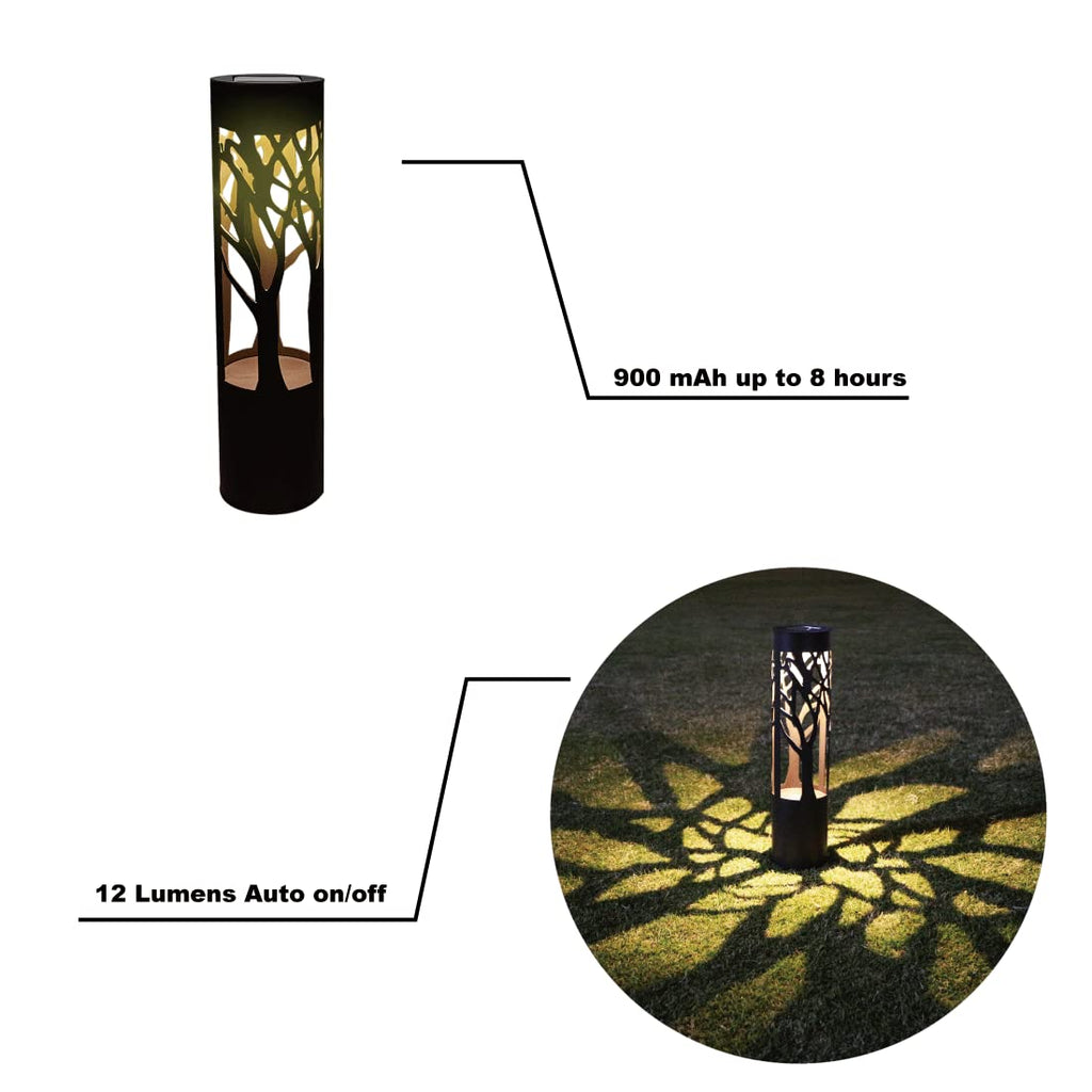 4Pack Solar Pathway Lights Outdoor, Landscape Lighting Dust to Dawn Solar Lights for Garden Decor, Metal Path Lights