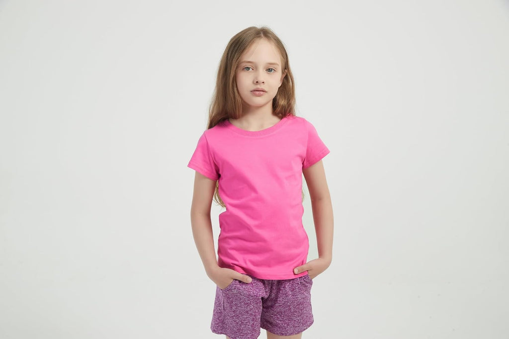 Pack Girls Shirts Cotton Short Sleeve Summer T Shirts for Girls