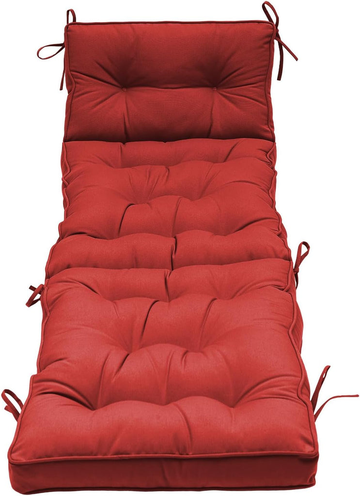 Outdoor Chaise Lounge Cushion 76x22x5 Inch, Waterproof Weather Resistant Fade Proof Replacement Pad Pool Deck Garden