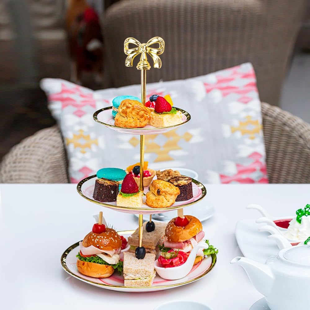 4Sets Elegant DIY 3-Tier Tray Cake Stand Hardware Kit for Display - Set of 4