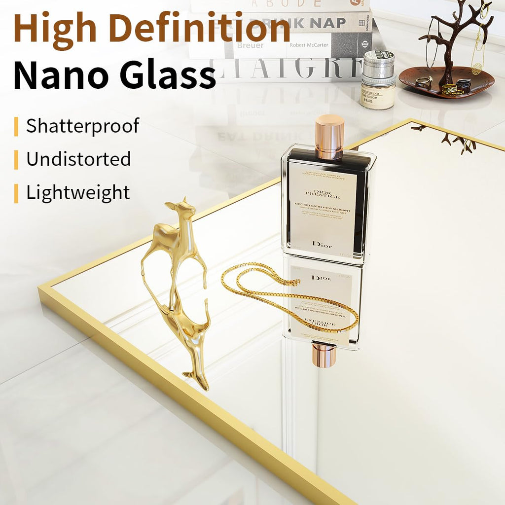 Oversized Full Length Mirror, 86" x 40" Floor Mirror with Stand, Aluminum Alloy Frame Full Body Mirror, Standing