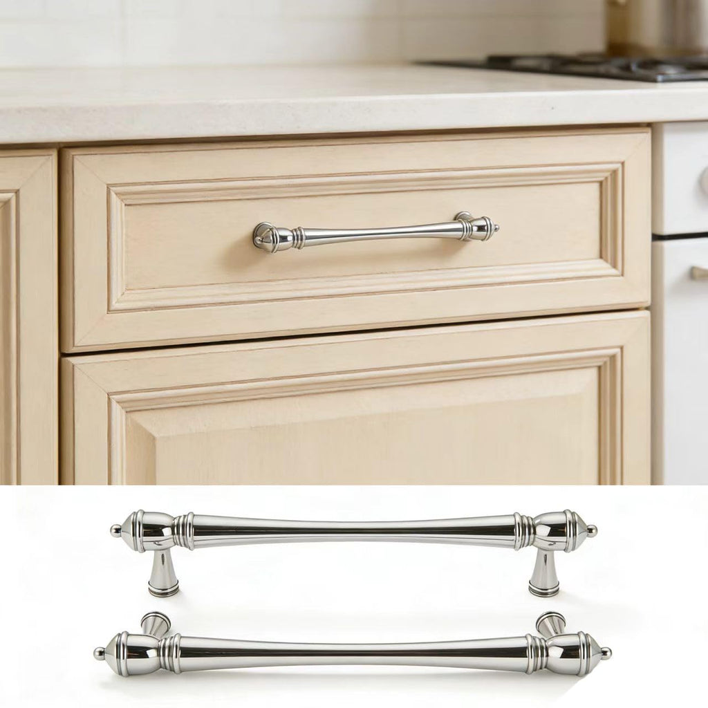 10 Pack 8 inch(203mm) Hole Center Virbant Polished Chrome Cabinet Pulls Heavy-Duty Solid Cabinet Hardware Drawer