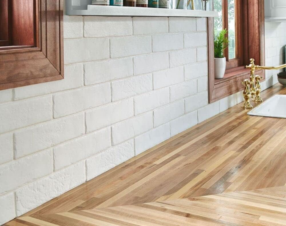 2x10 Brickstone Subway Porcelain Tile White Cool Box 5 Sq Ft Backsplash Bathroom Shower Wall Accent Fireplace