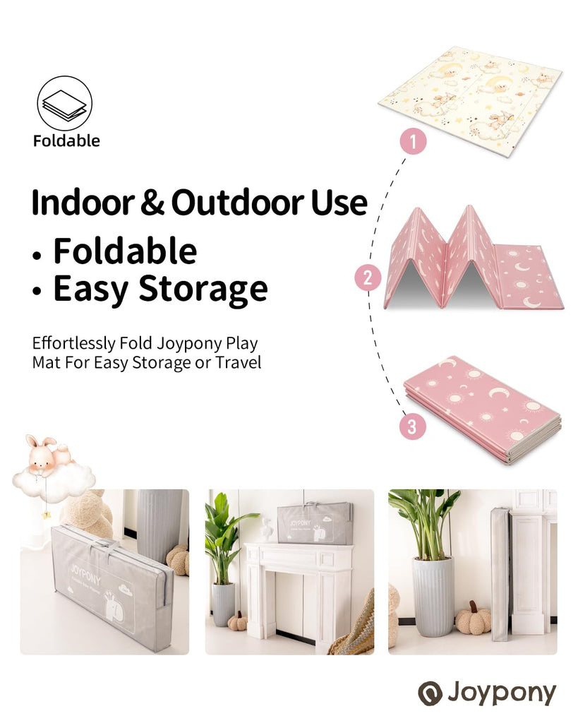 Baby Play Mat 71x59 Inches, Foldable Play Mats for Babies and Toddlers, Waterproof & Anti-Slip Portable Baby Floor