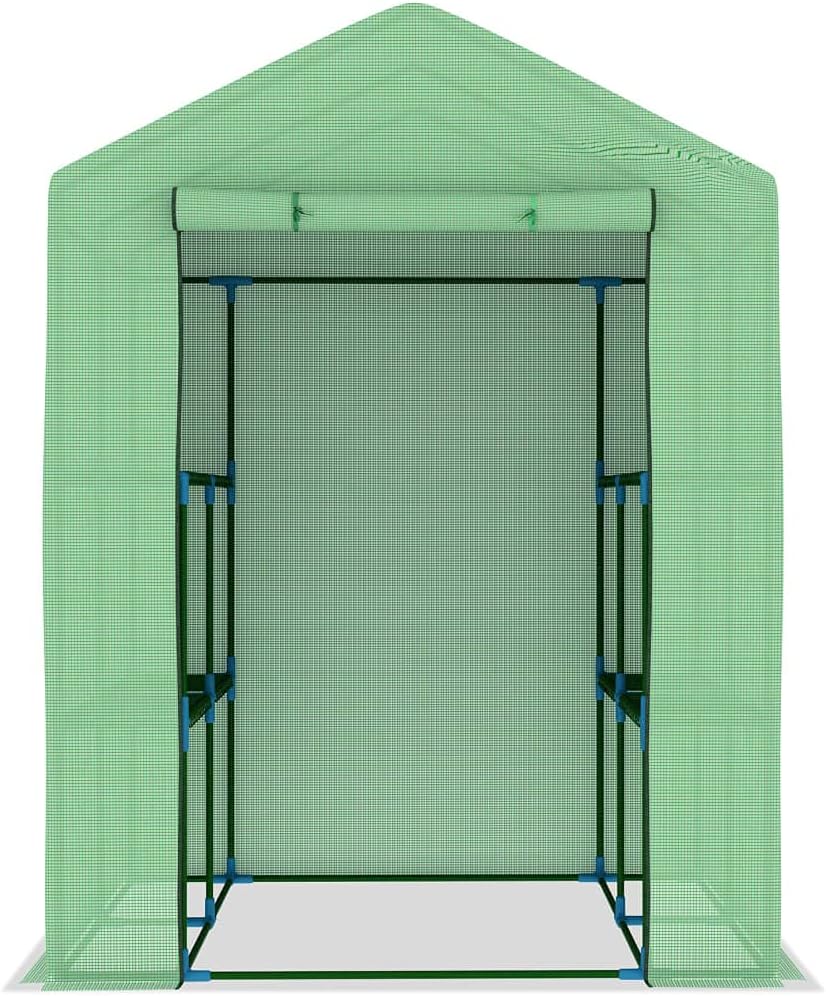 Greenhouse for Outdoors, Walk-in Plant House with Shelves and Zippered Door, Portable Garden Grow Tent for Vegetables
