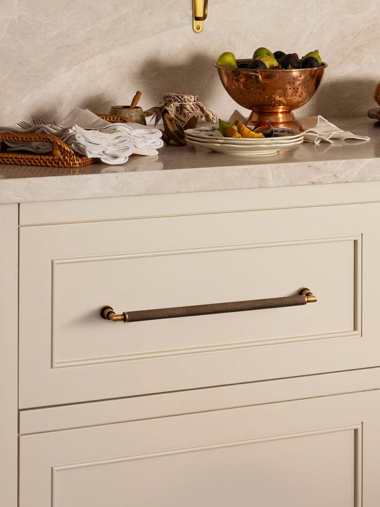 Cabinet Pulls Antique Brass 10" Hole Center 5 Pack