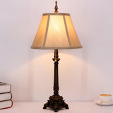 Farmhouse Table Lamp Antique Resin Base Traditional Rustic Mid-Century Desk Lamp 25.5 Inch Tall Office Bedroom