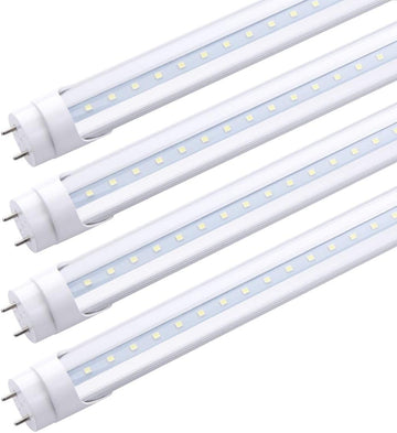 T8 4FT 48" 18W LED Tube Light, 6000K Cool White, Clear Cover, G13 Base Two Pins,Dual-End Powered, Ballast Need