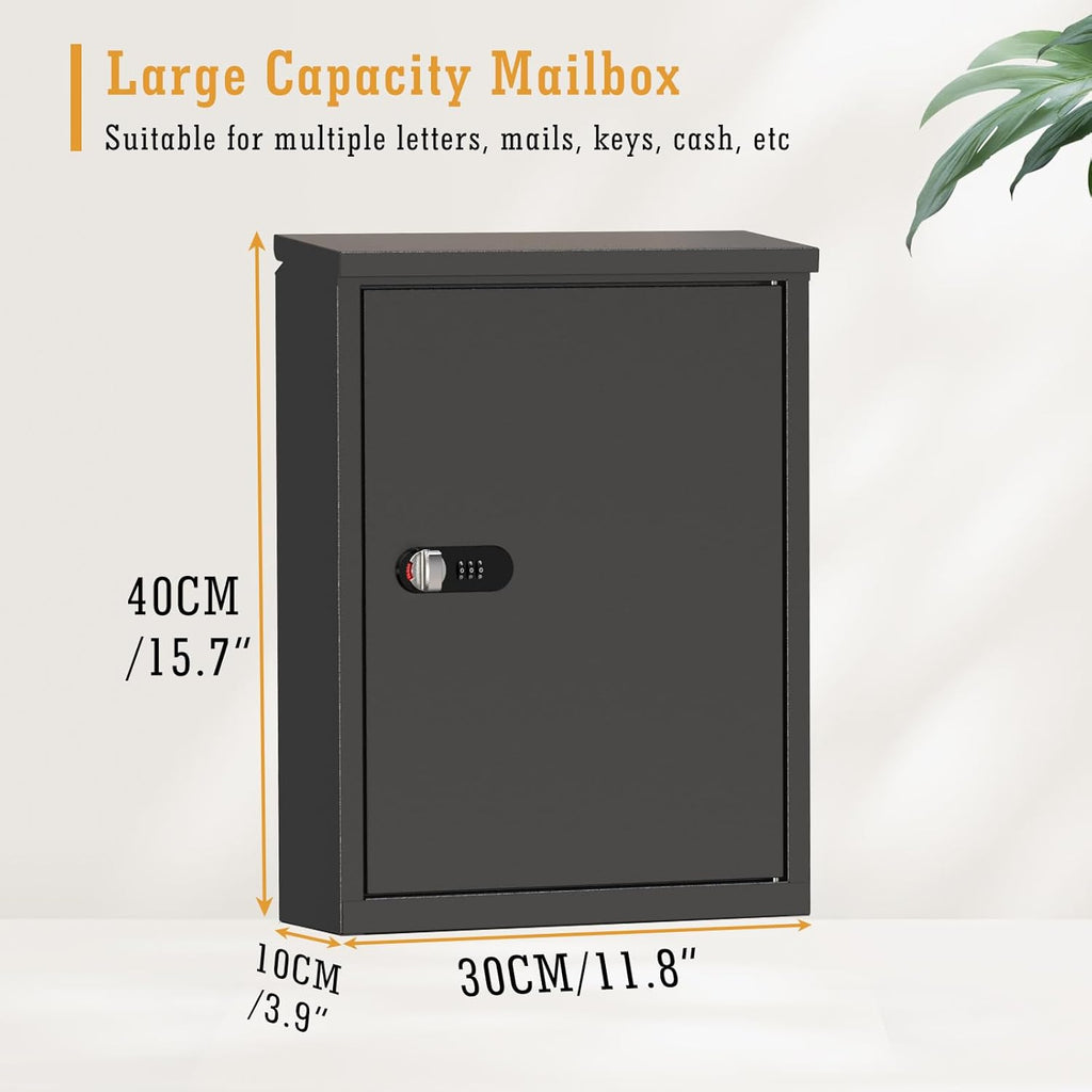Wall Mount Mailbox Combination Lock, Security Mail Box Box School
