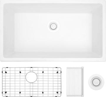 31''x18''White Undermount or Drop In Granite Composite